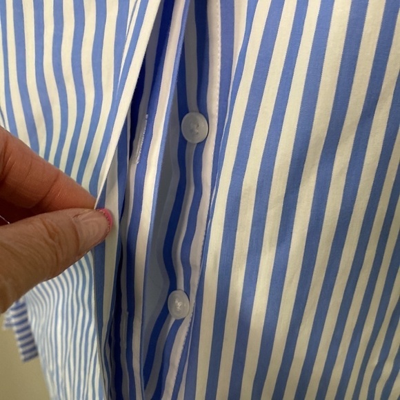 BODEN Girl Fit Blue White Striped Shirt Button Down Sz 4 - Picture 5 of 13